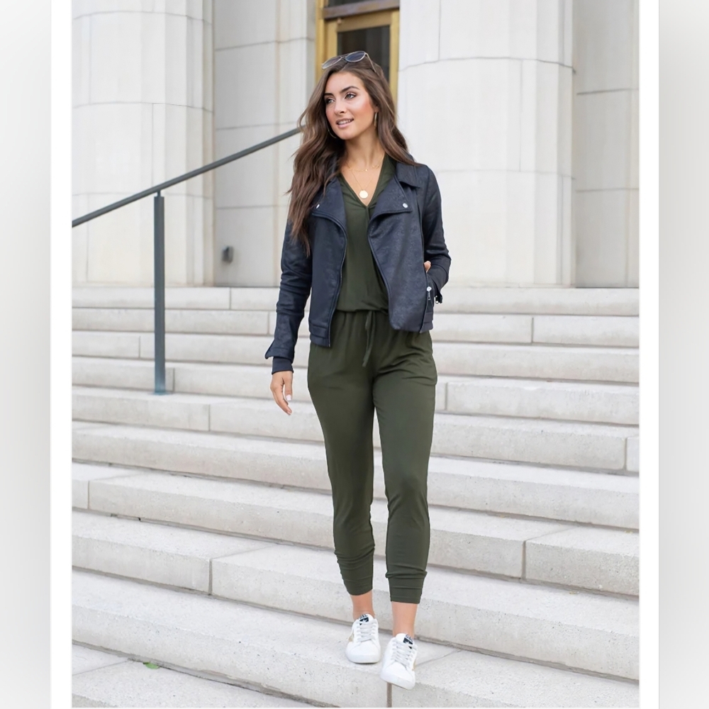 Move Free Leather Like Brown Moto Jacket